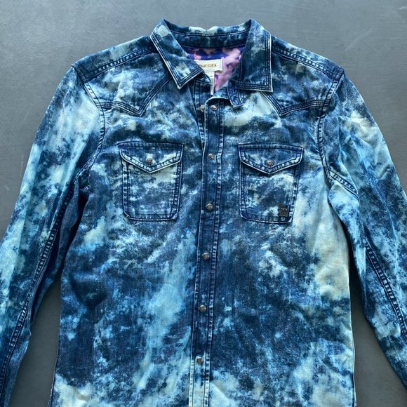 Diesel Other - Diesel Denim Acid Wash Button Up Long Sleeve Shirt